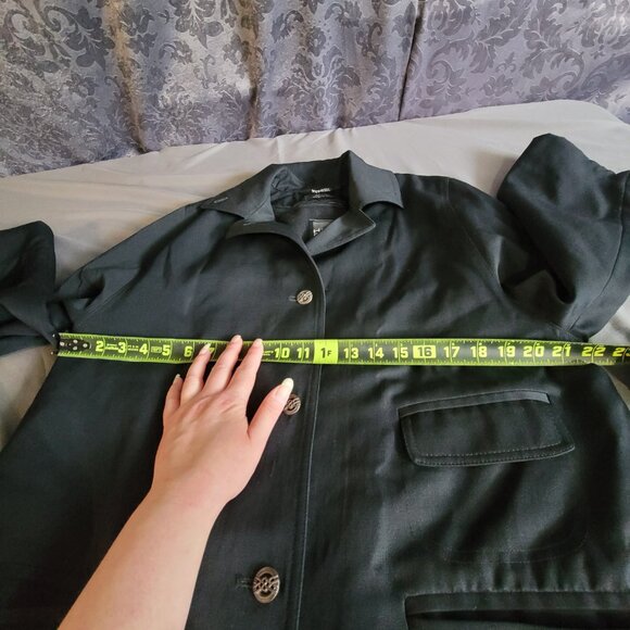 Hilary Radley Trench Coat Womens 4 Black Wool Business Casual Canadian Jacket - Picture 10 of 16